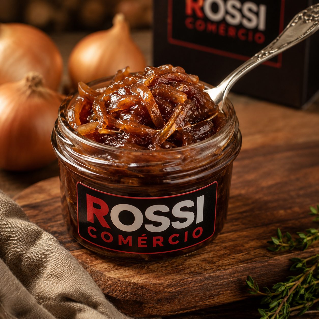 Cebola caramelizada dourada em panela